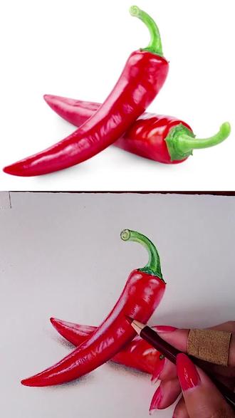 教大家画辣椒,有喜欢彩铅的吗#画画 #绘画 @抖音小助手