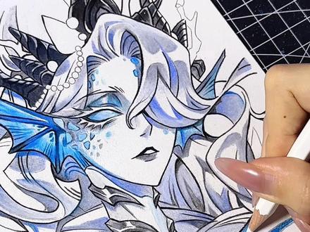 为什么鱼儿不能说话 #手绘 #临摹 #第五人格 #渔女