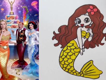 谁的美人鱼装好看#简笔画#二次元#动漫#动画