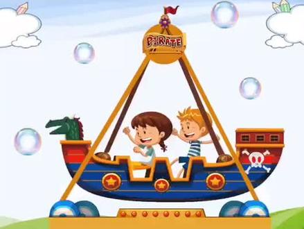 游乐园系列的第三个课件,海盗船单词模板,也是可可爱爱,后面有详细教程啦#英语课件