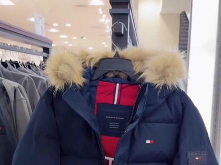 美国进口TOMMY HILFIGER汤米希尔费格连帽可拆卸毛领棉服防风外套#薇薇在美国#汤米#棉衣棉服
