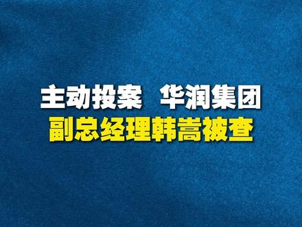 主动投案,华润集团副总经理韩嵩被查