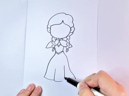 超级简单安娜公主#跟着抖音学画画#儿童画#简笔画#公主 #安娜公主