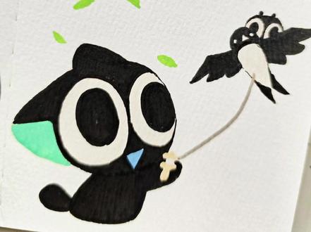 你发图我来画|小黑放风筝简笔画|98/100 #罗小黑无限 #罗小黑简笔画 #罗小黑 #罗小黑战记大电影 #清明节