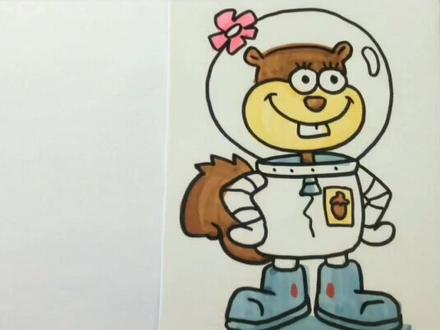 #一起学画画 #可爱简笔画 海绵宝宝简笔画.珊迪