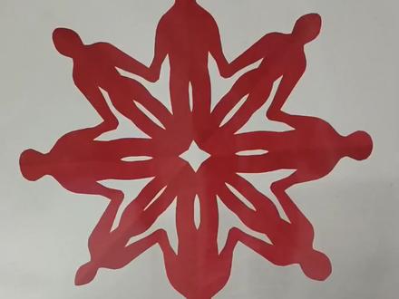 四折团花,手牵手#江小鱼剪纸 #手工