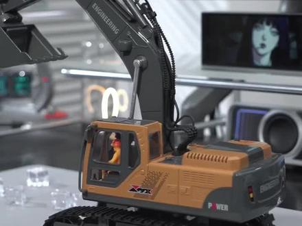 14通道遥控挖掘机三合一破碎锤抓球器电动仿真工程车玩具生日礼物#热门#这才是男人的玩具