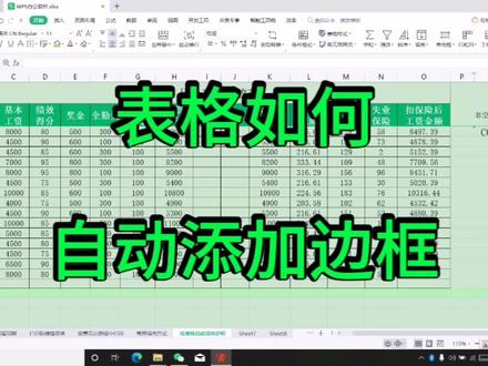 表格如何自动添加边框 #office办公技巧 #玩转office #wps办公技巧 #wps表格 #学习分享 #会计
