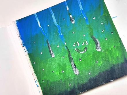 超简单的玻璃水雾#绘画#丙烯马克笔 #玻璃水雾