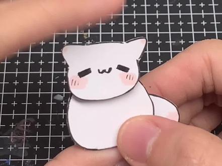 自制可活动纸片猫 #机关教程 #手工教程#猫猫教