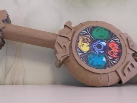 用纸壳手工制作欧布圣剑,欧布奥特曼的武器,免费图纸给你 #手工玩具 #亲子手工 #欧布奥特曼 #欧布圣剑