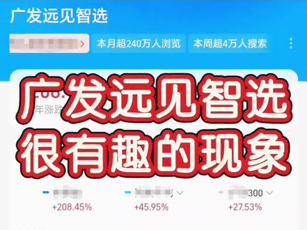 广发远见智选一个很有趣的现象❗ #基金 #金融知识分享传播正能量