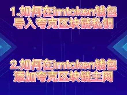 如何在imToken钱包导入夸克主网