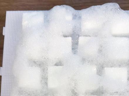 挑战用海绵和史莱姆,自制冰沙霉豆腐,能成功吗? #霉豆腐 #史莱姆 #解压声控 #玩泥 #冰沙史莱姆