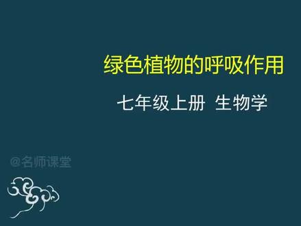 人教版生物7上-第18课时 绿色植物的呼吸作用