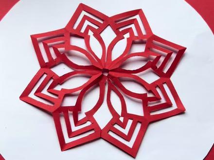 画几条直线就能剪好看的窗花,快点来试试吧! #简笔画 #亲子手工 #手工diy #幼儿园手工 #新年手工