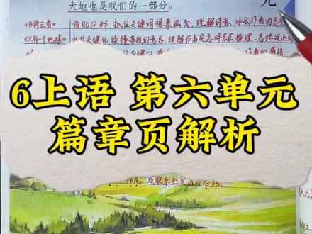 六年级上册语文第6单元篇章页详细解析。