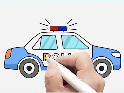如何画警车简笔画 #交通工具 #警车简笔画 #简笔画教程大全 #如何画警车简