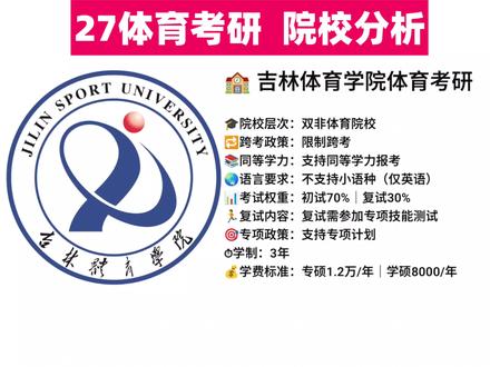 最好考的体育类院校——吉林体育学院
#体育考研 #体育考研择校 #体育考研羽哥 #体育生 #体育