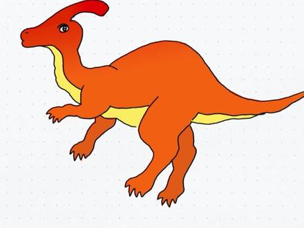 如何画副栉龙简笔画 #画画 #儿童简笔画 #简笔画 #绘画