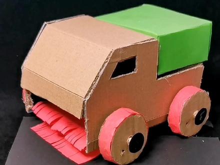 废纸箱改造手工垃圾清理车教程来咯#星河知识计划 #智慧生活星 #劳动节手工 #纸箱改造 #手工作业 @抖音青少年