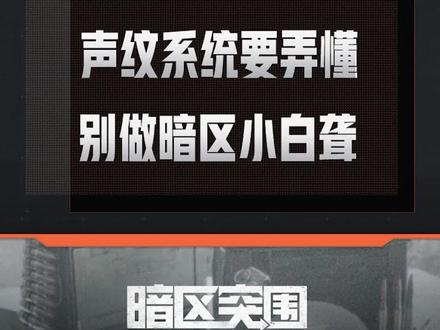 #暗区突围#攻略#暗区教学声纹系统要弄懂,别做暗区小白聋!