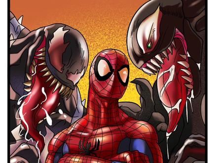 #画画其实很简单 #美漫#漫威#画画 #板绘 爸爸画的毒液和蜘蛛侠VS我画的毒液和蜘蛛侠@抖音小助手