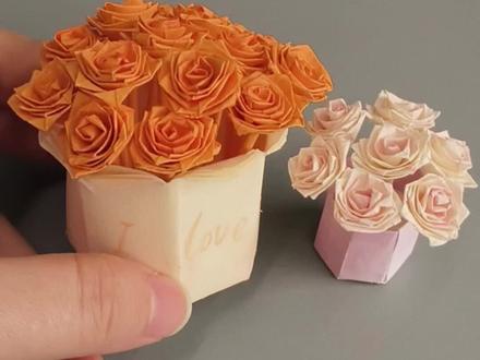 玫瑰花束折纸#手工折纸 #折纸 #手工 #玫瑰