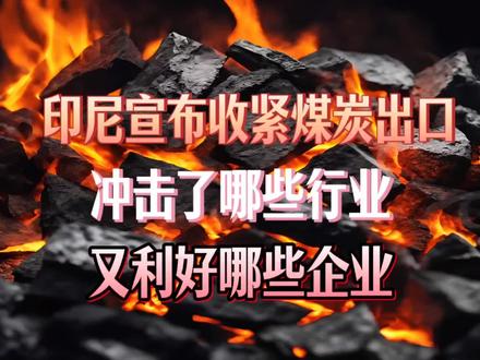印尼收紧煤炭出口 行业格局重塑 #印尼#煤炭#化工#电力#发电