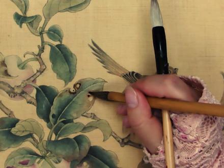 中国宋画经典:果熟来禽图 绘制过程