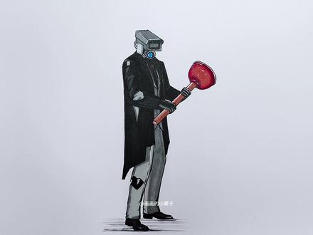 无双战神:音响兄走好,剩下的交给我们!!#每日一画 #绘画过程分享 #日常摸鱼 #监控人#泰坦电视人