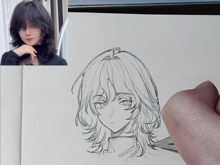 Day1 | 水母头教程 #绘画教程 #画画 #绘画 #头发教程 #手绘