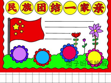简单又好看的民族团结一家亲手抄报#爱国主题绘画 #民族团结一家亲 #民族团结手抄报