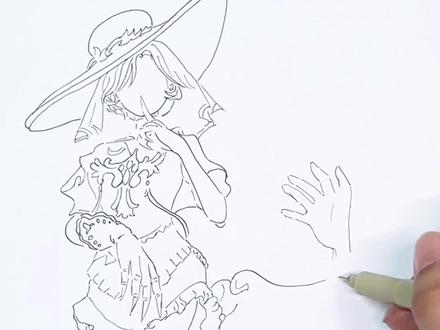 彩铅简笔画,画惊魂寻宝队怪物画中女郎贝琳达,这到底要怎么画好 #蛋仔派对#蛋仔派对惊魂寻宝队#画中女郎#简笔画#手绘