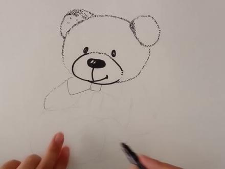 线描装饰画玩具小熊小学生适合学习