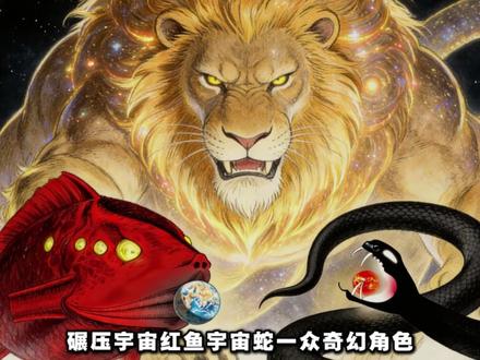 奇幻角色志:一口竟能吞掉宇宙红鱼的角色,宇宙开普狮! #宇宙开普狮 #宇宙红鱼 #热点 #抖音精选