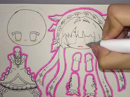 很萌的设子口牙#可动纸片人 #绘画 #纸绘 #接稿