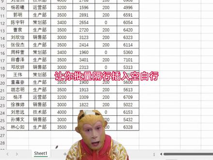 Excel如何隔行插入空白行#excel #办公技巧 #干货分享 #wps #office办公技巧