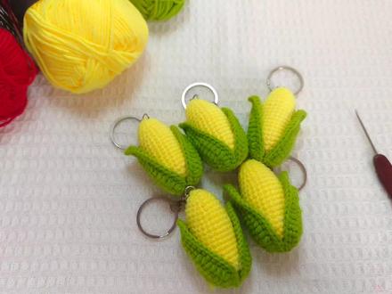 钩织玉米挂件教程#钩织教程 #玉米教程 #玉米挂件钩织