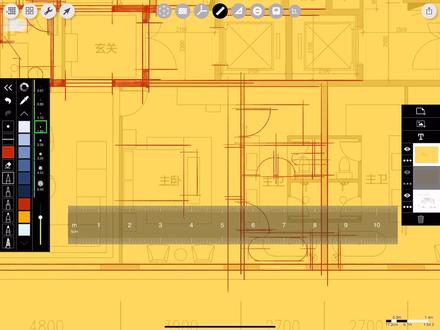 户型推敲工具草图全过程#室内设计 #草图 #戴昆 #trace