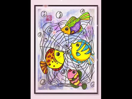 5~7岁零基础绘画,《捕鱼小达人》一起来画画吧~❤️#儿童画 #一学就会系列 #跟着抖音学画画 #简笔画#零基础学画画