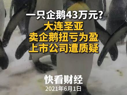 一只企鹅43万元?#大连圣亚卖企鹅扭亏为盈 ,上市公司遭质疑