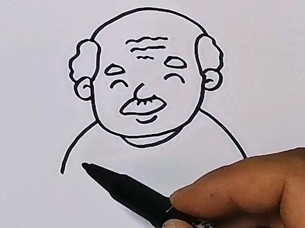 #重阳节 重阳节爷爷简笔画,一学就会#儿童简笔画