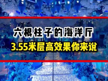 层高3.55米,六根柱子的海洋厅,在有限的物业条件下,如何做出意想不到的效果#@赵亮作品 #婚礼堂改造 #婚宴酒店 #现场实拍 #奔赴你的星辰大海 #内容过于真实