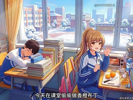 今天上课偷偷做香橙布丁 #ai创作浪潮计划 #二次元 #动漫 #美食 #上热门