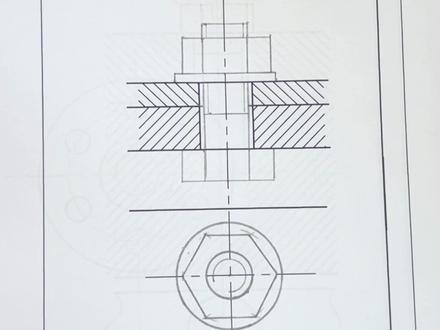 习题册(下)P7——螺栓连接图规定画法&比例画法