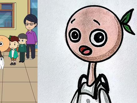 想吃牛肉面的小女孩。 #简笔画