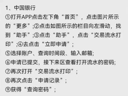 各大银行流水导出流程#供参考 #便民信息