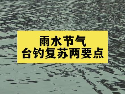 雨水节气,台钓复苏的两个要点 #雨水 #钓鱼