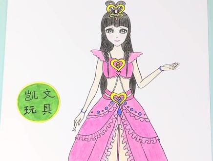 手绘精灵梦叶罗丽穿舞衣的王默简笔画